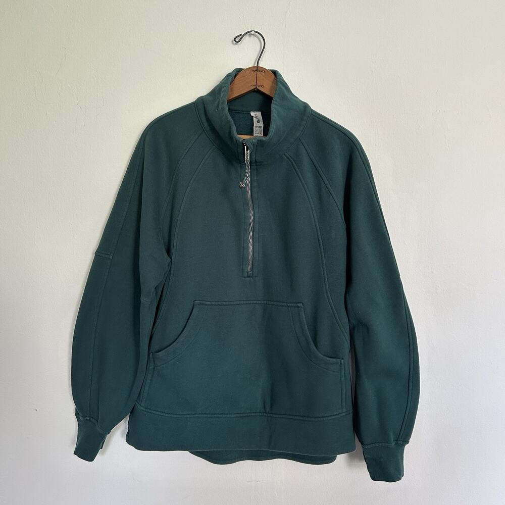 Lululemon Scuba Oversized Funnel Neck Half Zip Pullover Hoodie M/L Green